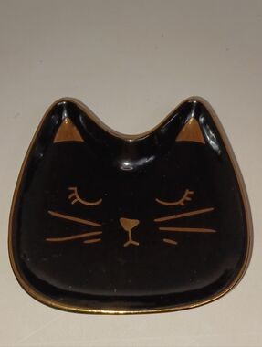 Black and Gold Cat Trinket Dish - Pet Accessories